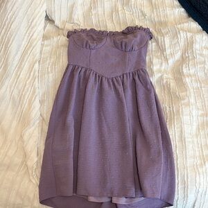 Strapless purple dress